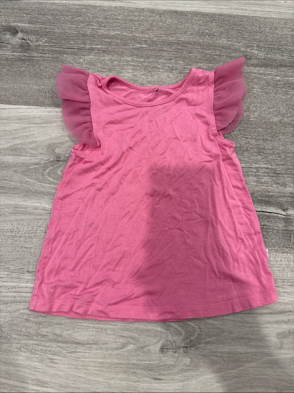 Posh Peanut Pink Flutter Sleeve Tank Top